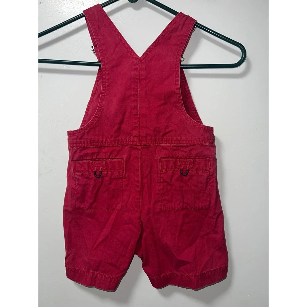 Gymboree Vintage 2002 Red Surfboard Cotton Canvas Shortalls Toddler 18-24 Months